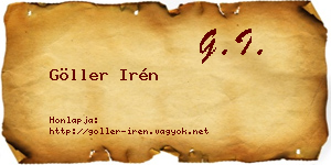 Göller Irén névjegykártya